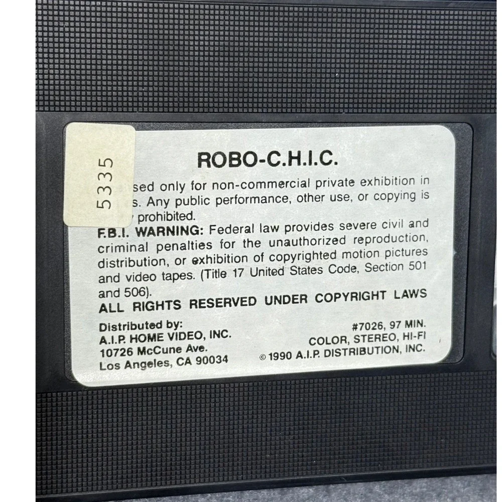 Robo‎ Chic VHS Movie 1990 Sci Fi Action SciFi Horror Kathy Shower Full Length